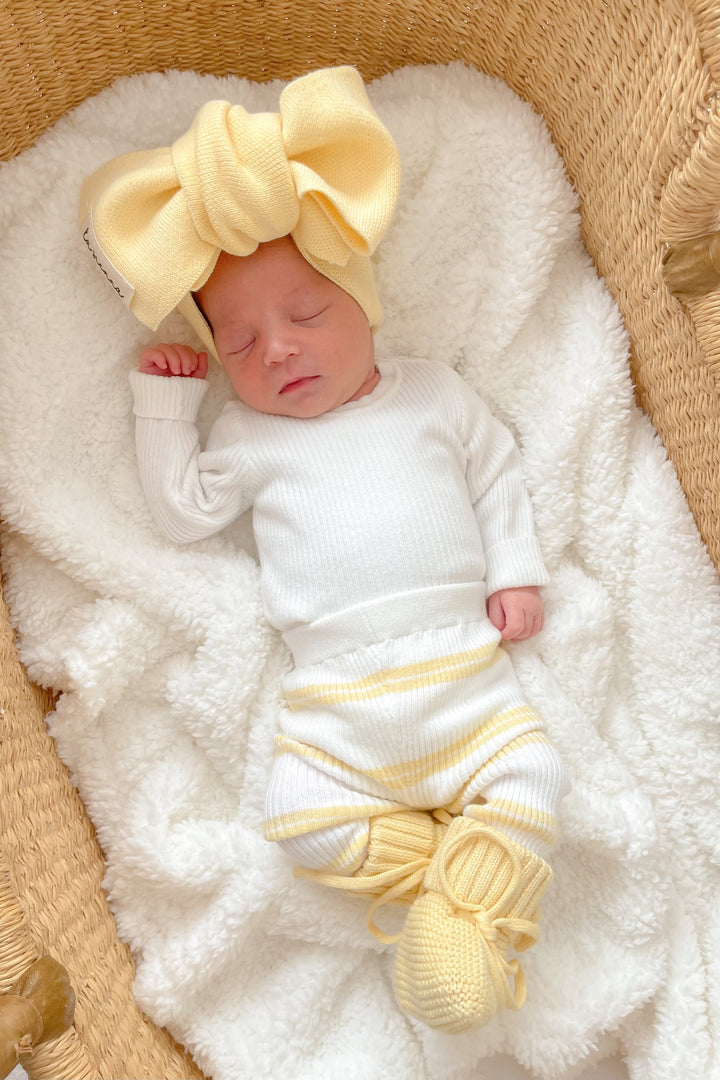 Knitted Leggings - Mango Stripe