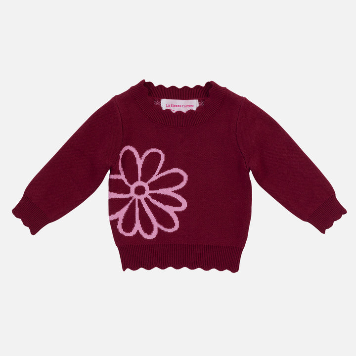 Knitted Jumper - Merlot Bloom