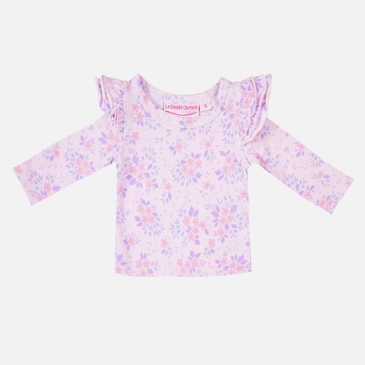 Floral Long Sleeve Flutter - Leah