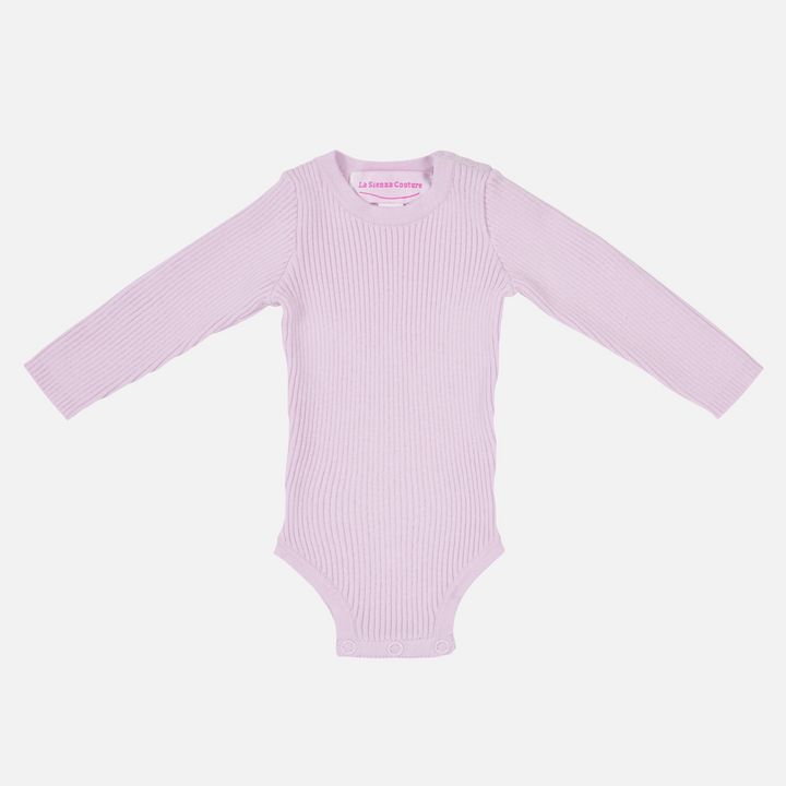 baby girls lilac long sleeve knitted bodysuit