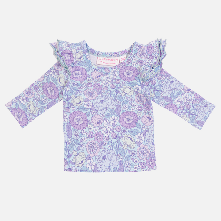 Floral Long Sleeve Flutter - Lillie