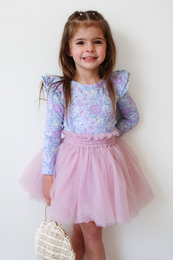 Floral Long Sleeve Flutter - Lillie