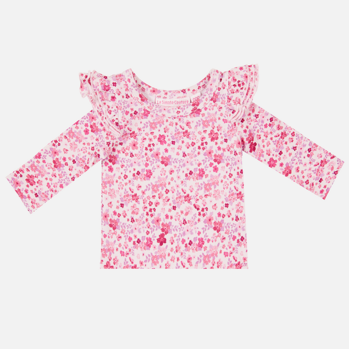 Floral Long Sleeve Flutter - Maddison