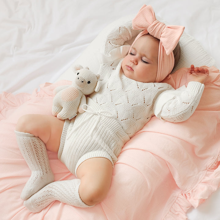 Baby white flutter knit