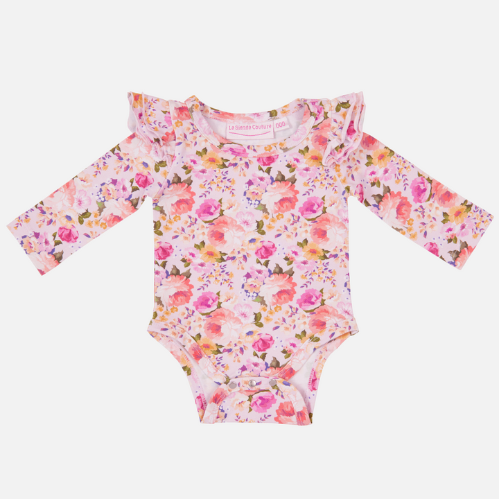 Floral Long Sleeve Flutter - Meredith