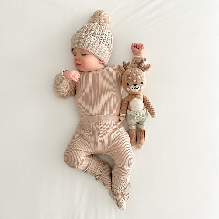 baby kids oat knitted ribbed leggings