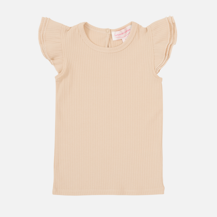 Cozy Short Sleeve Flutter - Oatmeal