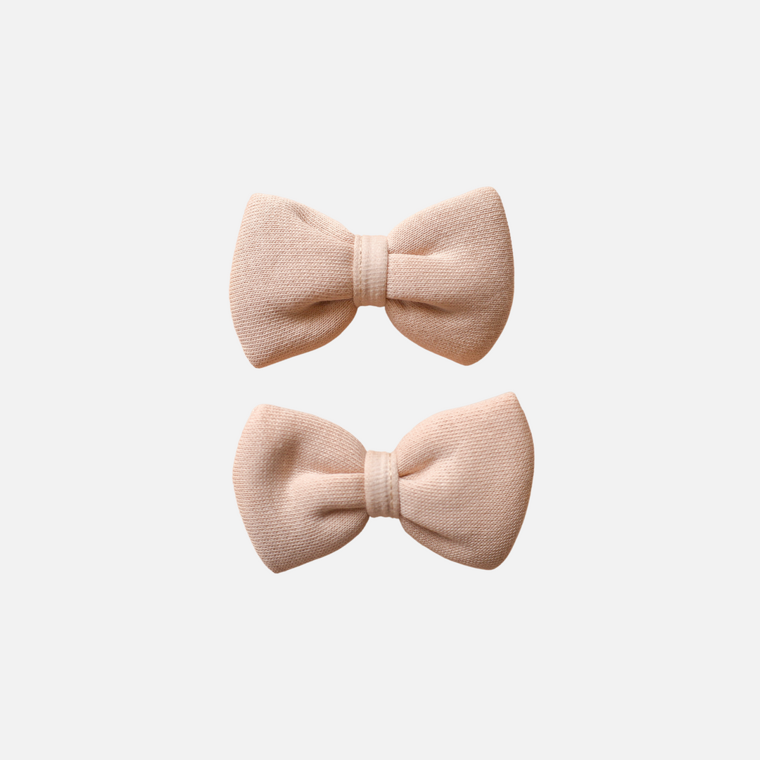 girls oatmeal mini bow hair clips