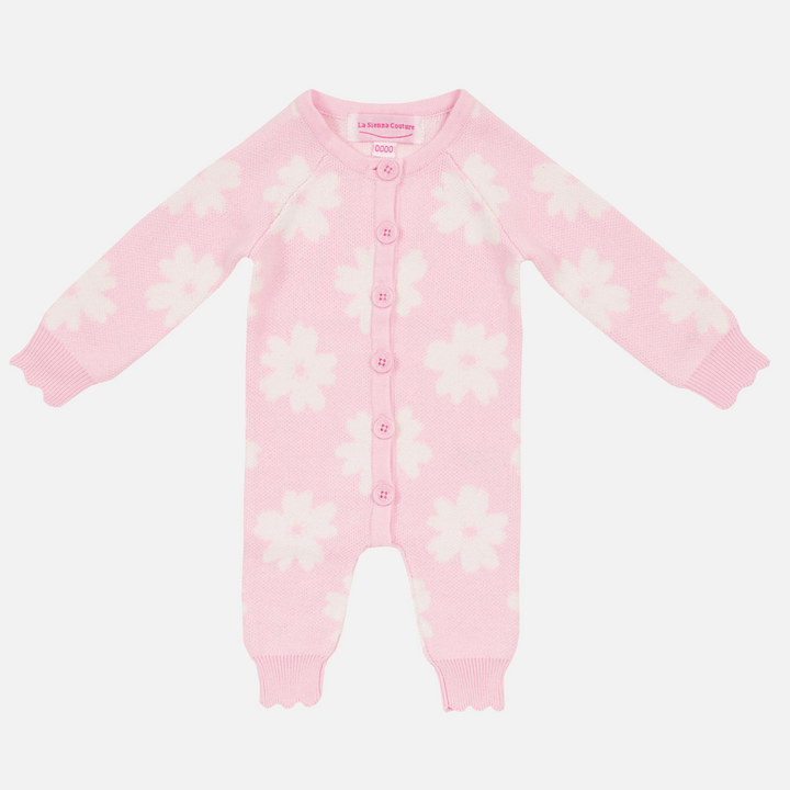Knitted Louie Romper - Petal