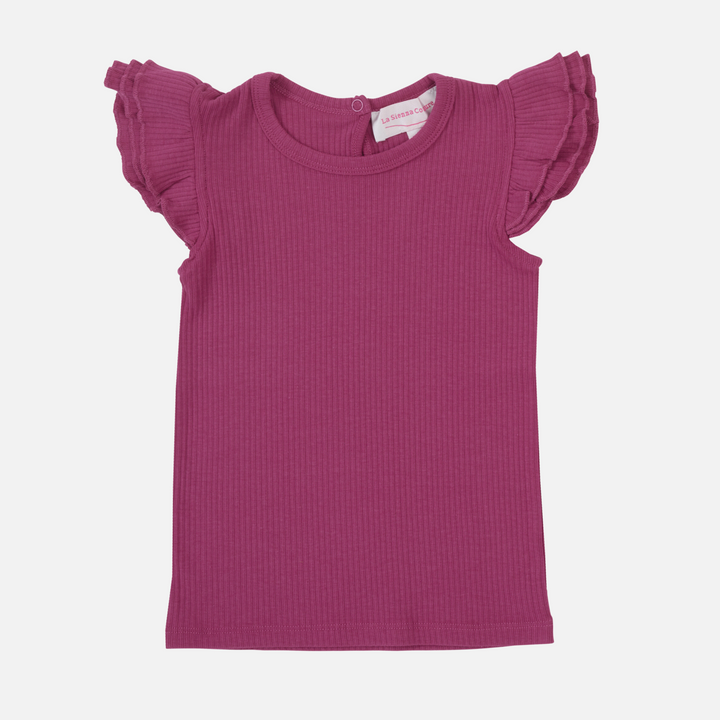 Cozy Short Sleeve Flutter - Raspberry
