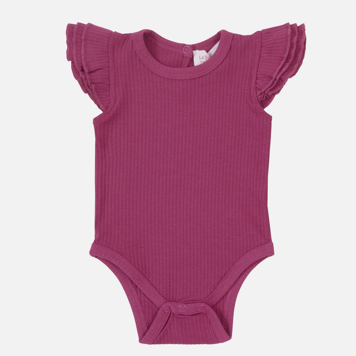 Cozy Short Sleeve Flutter - Raspberry