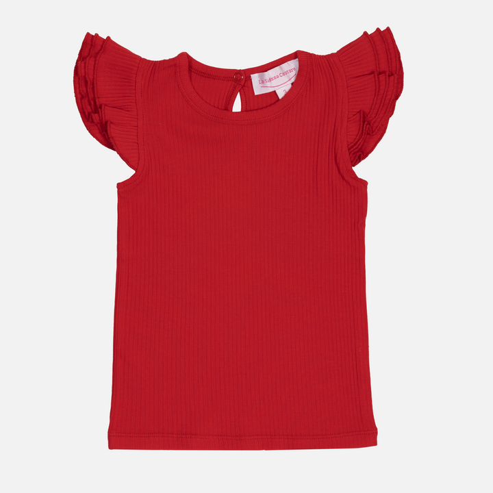 Cozy Short Sleeve Flutter - Red