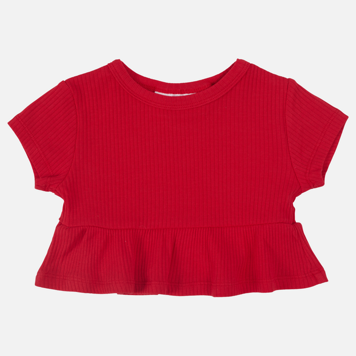 Cozy Ruffle Top - Red