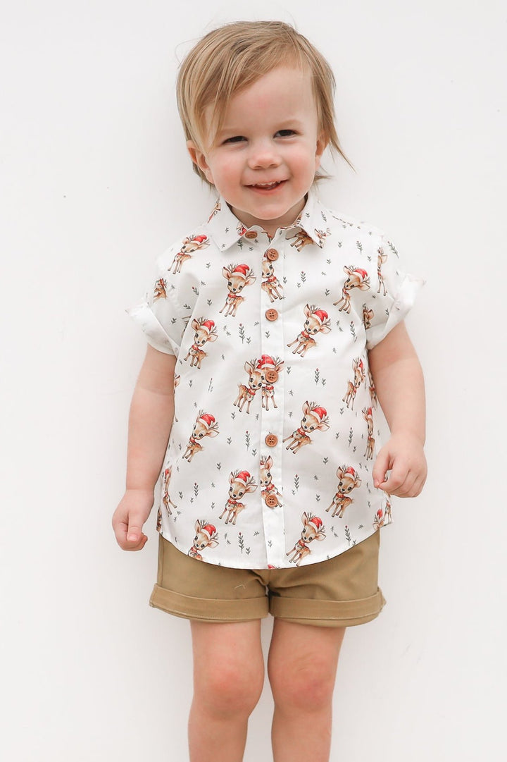Button Up Shirt - Dasher the Reindeer