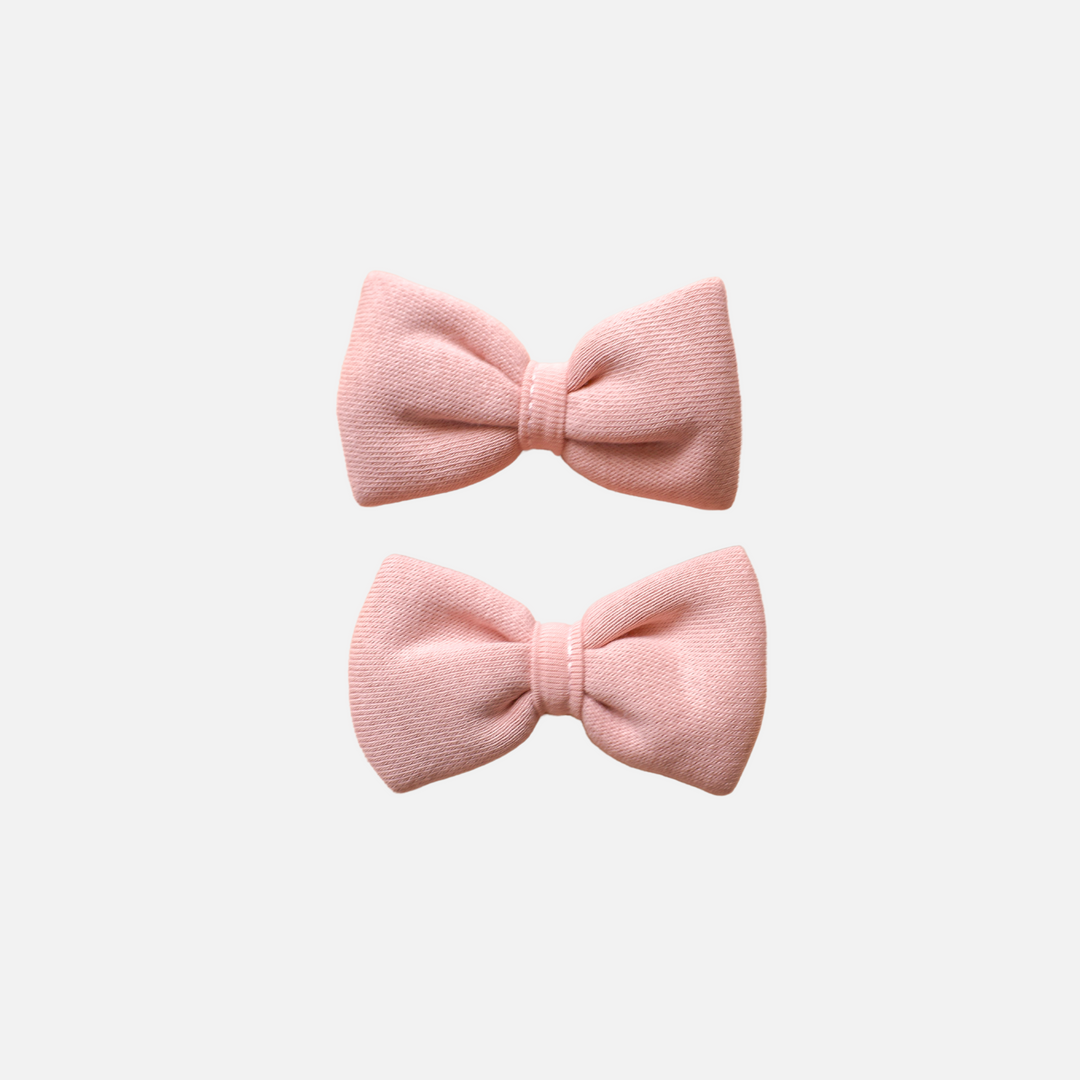 girls pink mini bow hair clips