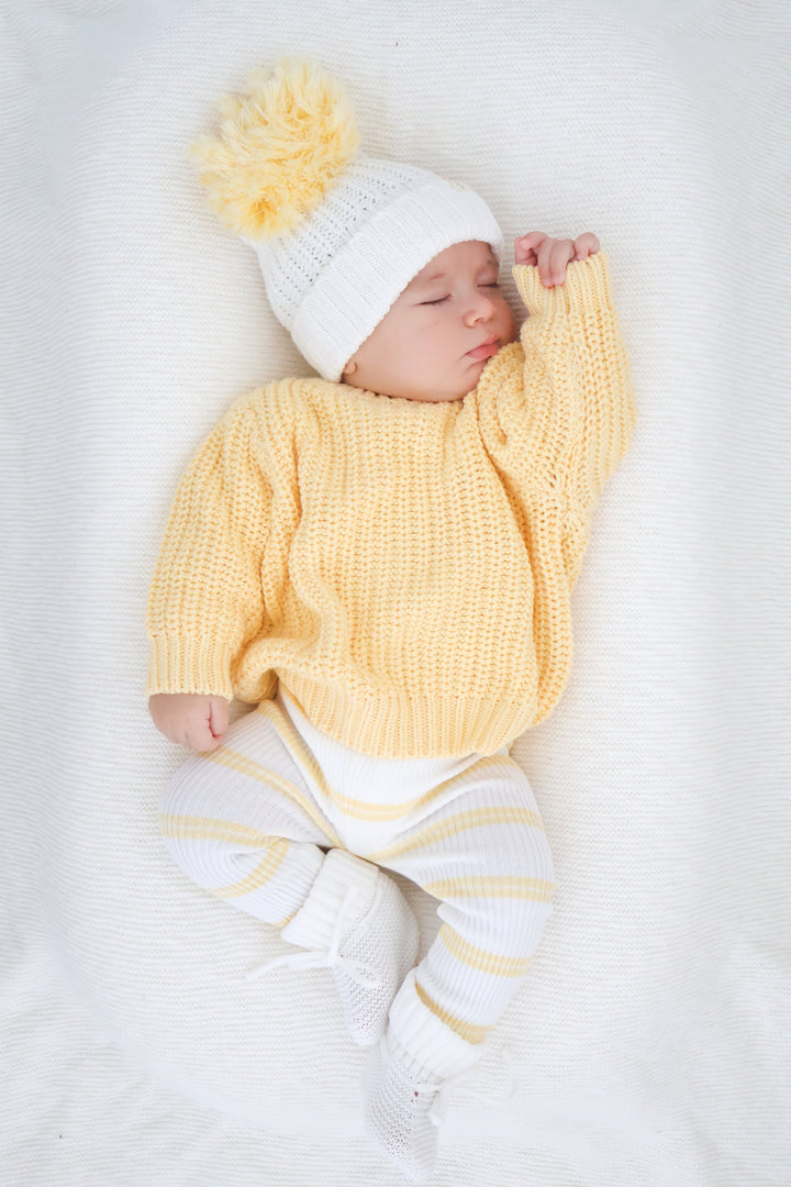 Knitted Leggings - Mango Stripe