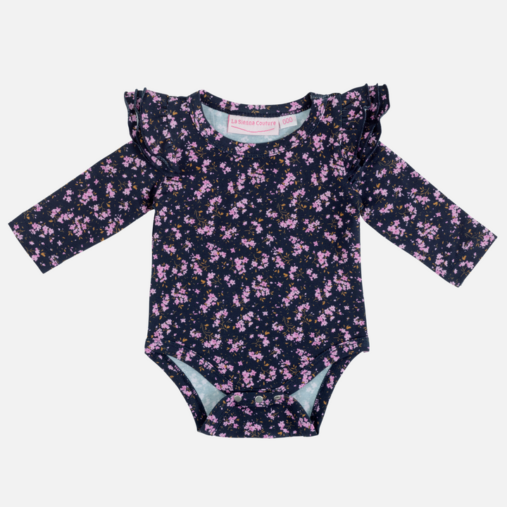baby girl long sleeve floral bodysuit