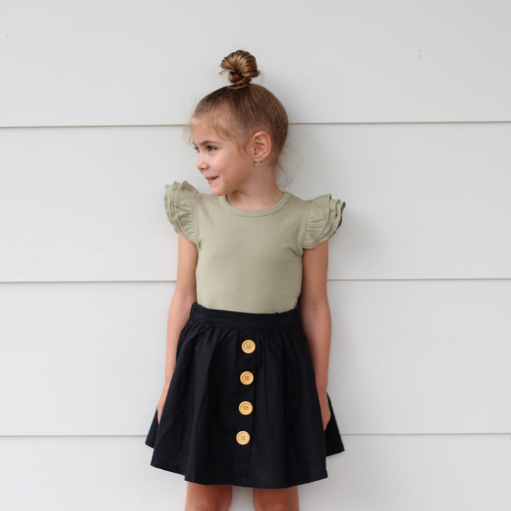 Short Sleeve Flutter - Olive
