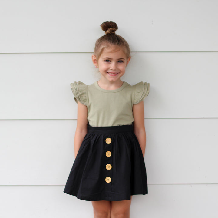 Short Sleeve Flutter - Olive
