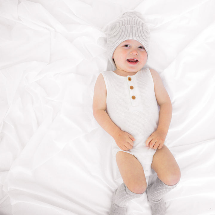 Alfie Waffle Romper - Coconut