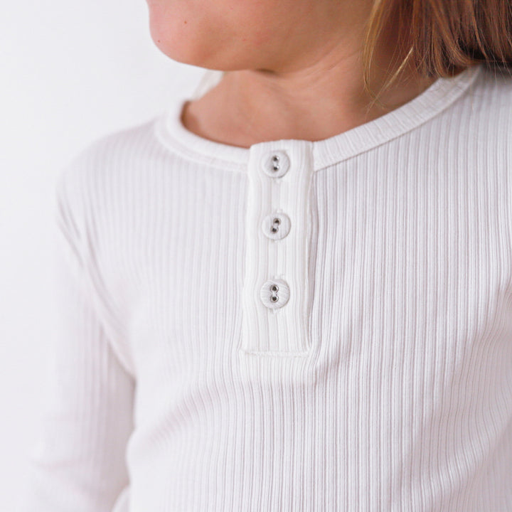 Cozy Long Sleeve Bodysuit/Top - Coconut Milk