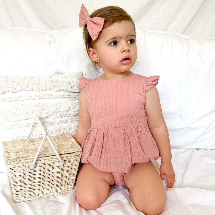 Noella Bubble Romper - Dusty Pink