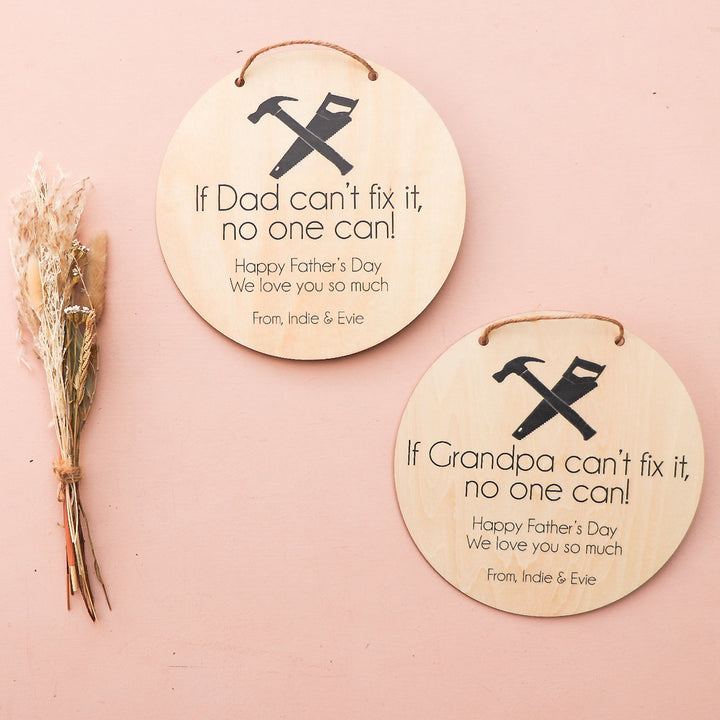 Father's Day Plaque - If... can't fix it - Saw & Hammer