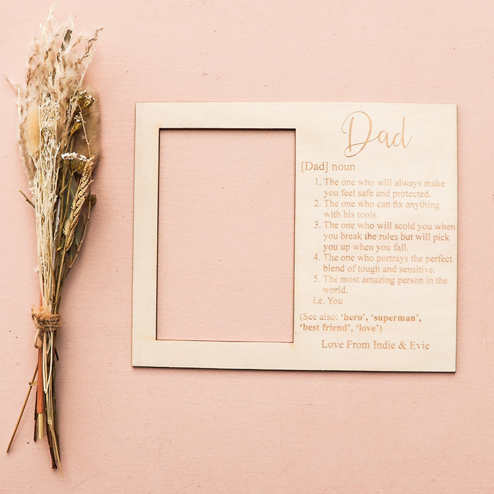 Personalised Father's Day Timber Photo Frame - Definition