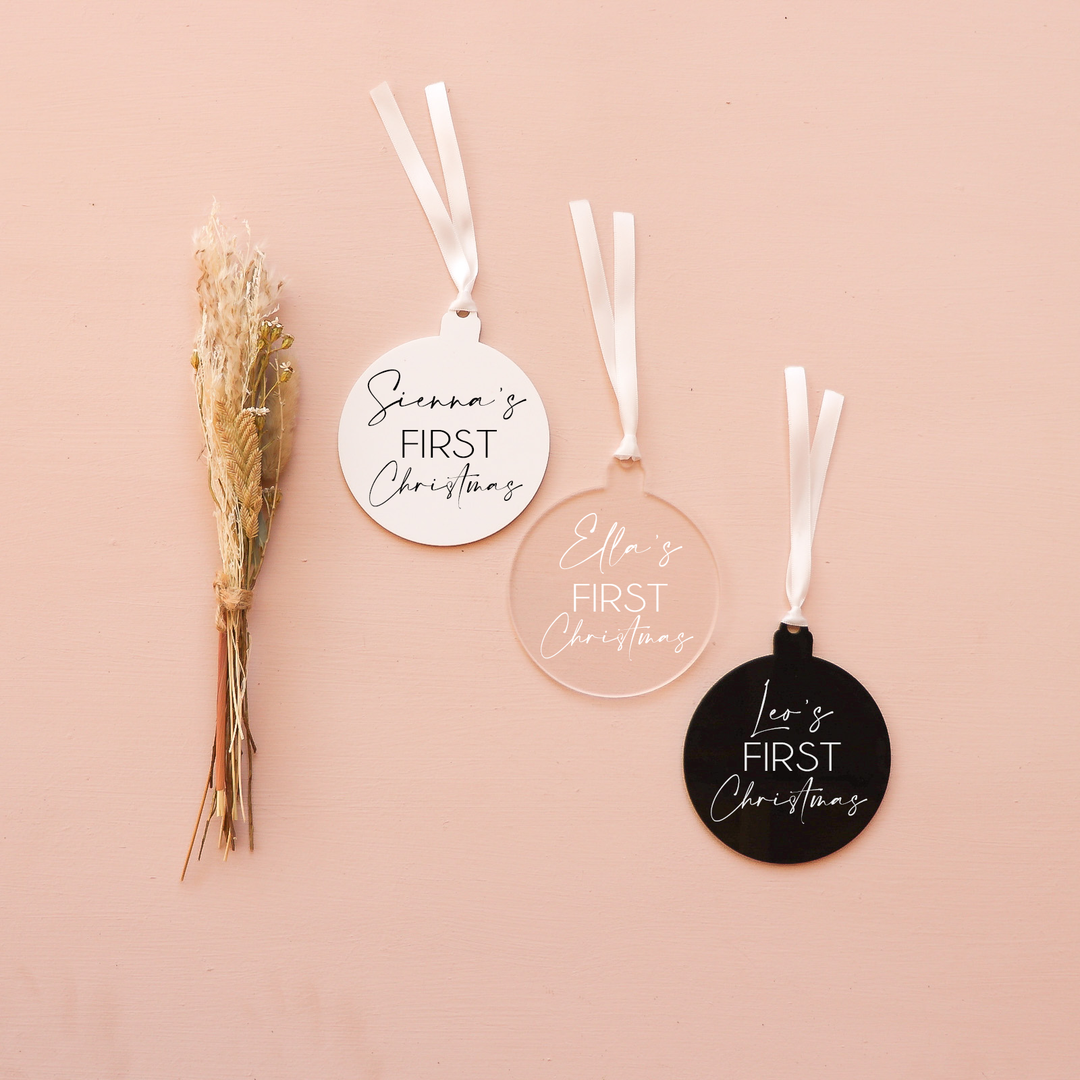 Ornament - First Christmas - Bauble - UV Printed