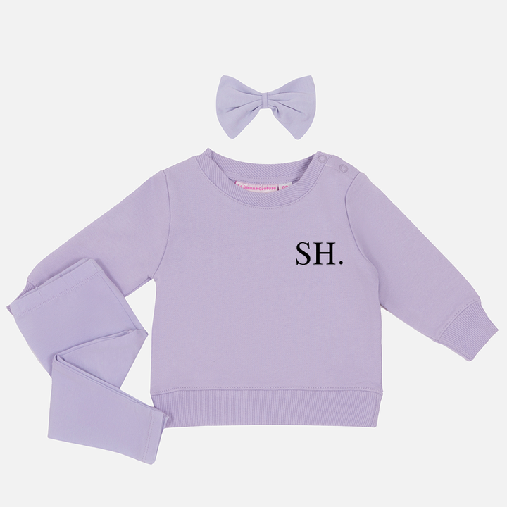 Personalised Crew Neck & Leggings - Lilac
