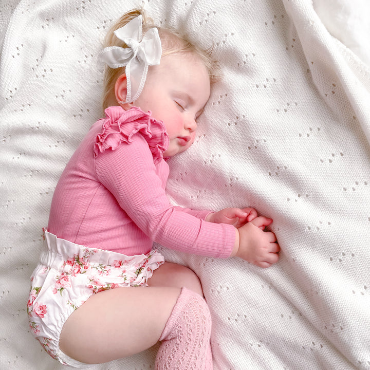 baby berry long sleeve top with flutter