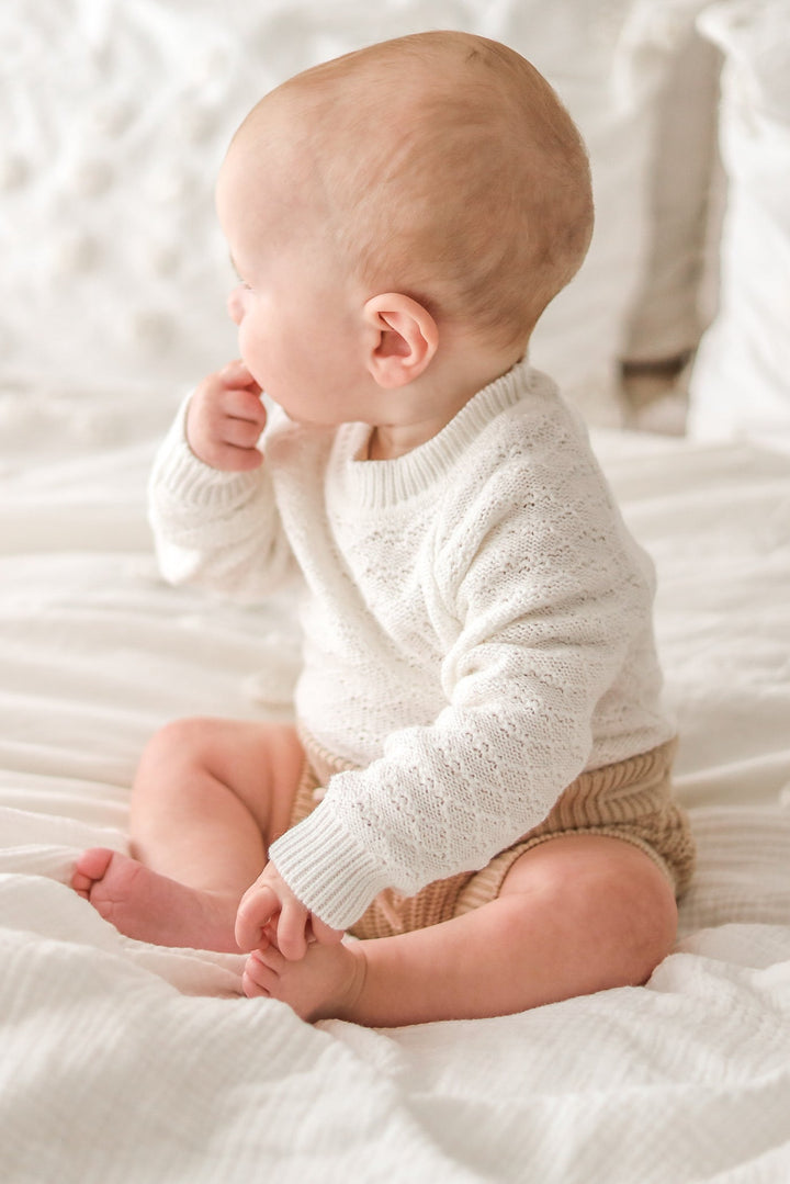 Montee Knitted Romper - Marshmallow