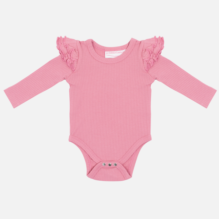 baby berry long sleeve bodysuit with flutter