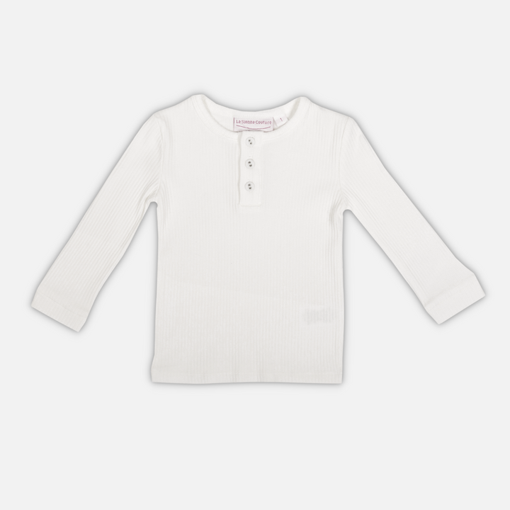 Cozy Long Sleeve Bodysuit/Top - Coconut Milk