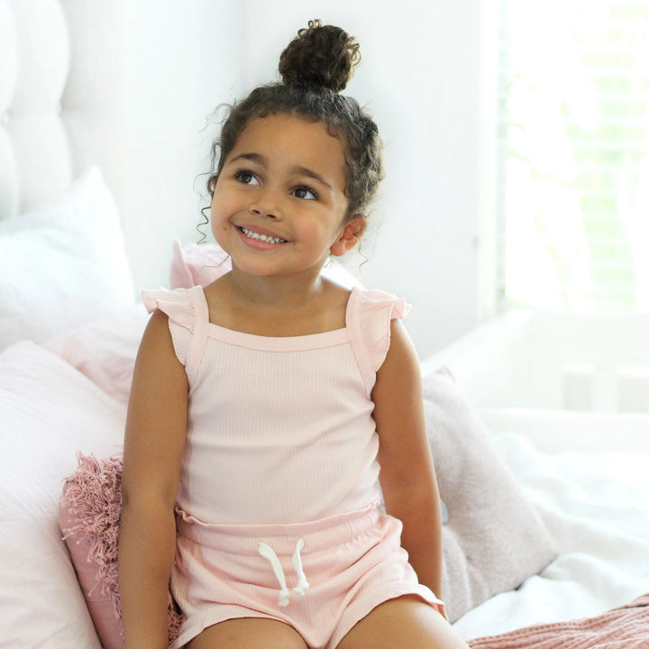 Cozy Singlet & Shorties Set - Peachy