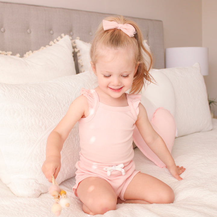 Cozy Singlet & Shorties Set - Peachy