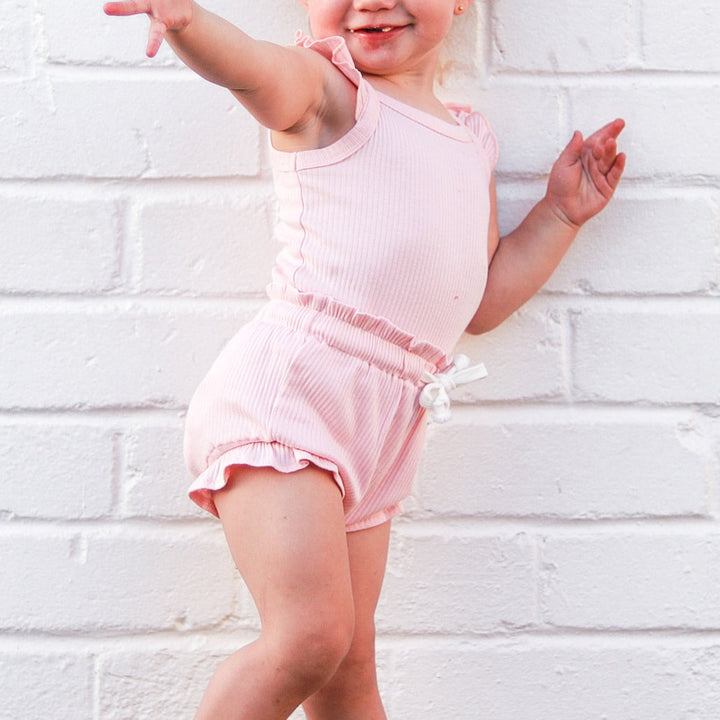 Cozy Singlet & Shorties Set - Peachy
