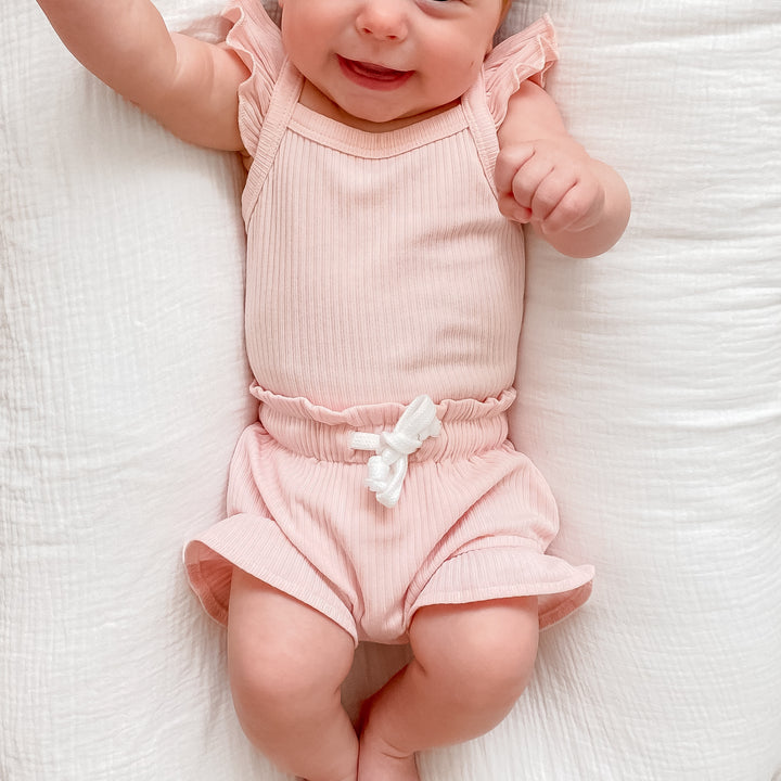 Cozy Singlet & Shorties Set - Peachy