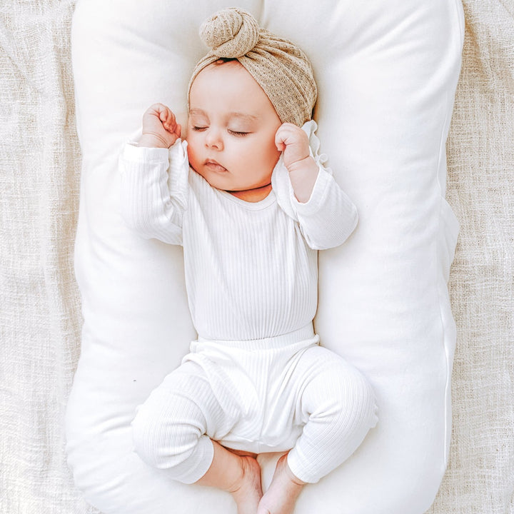 baby girl white long sleeve bodysuit with flutter