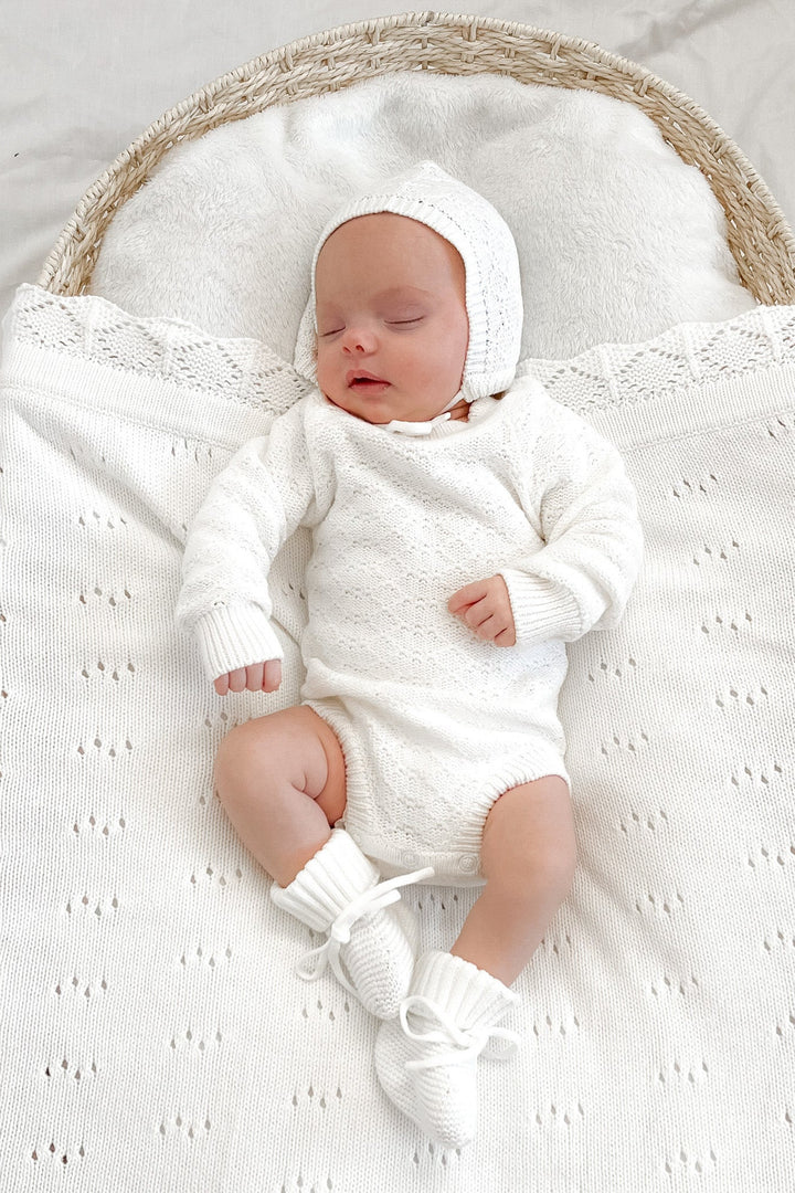 Montee Knitted Romper - Marshmallow