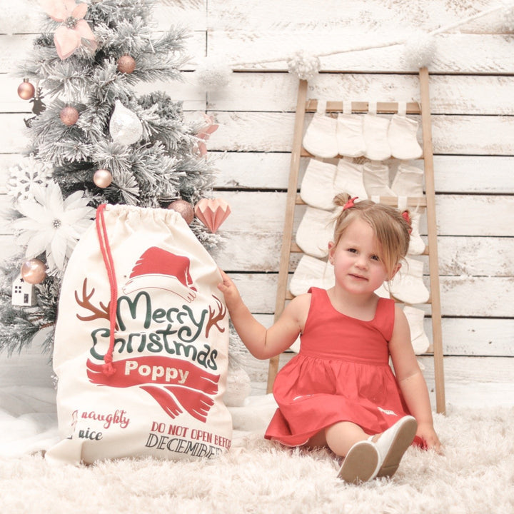 Santa Sack Style 3 - Custom Name - Vinyl