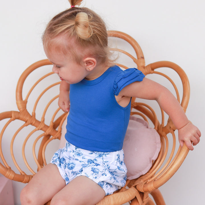 Short Sleeve Flutter - Royal Blue