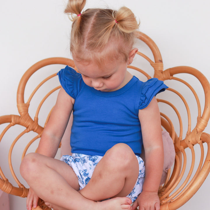 Short Sleeve Flutter - Royal Blue