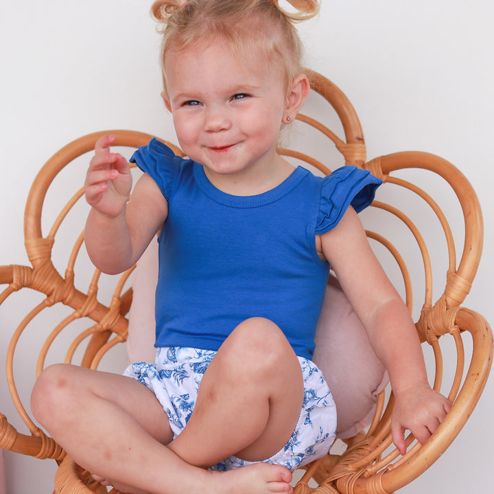 Short Sleeve Flutter - Royal Blue