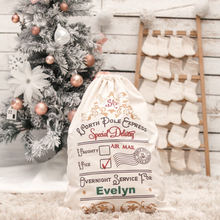 Santa Sack Style 2 - Custom Name - Vinyl