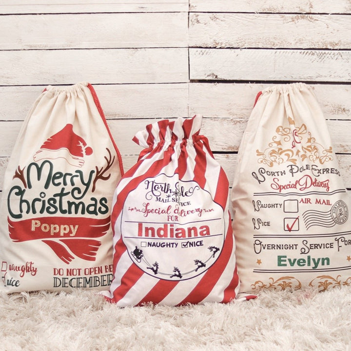 Santa Sack Style 3 - Custom Name - Vinyl