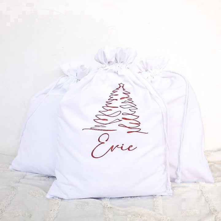 Santa Sack - Christmas Tree Name - Vinyl