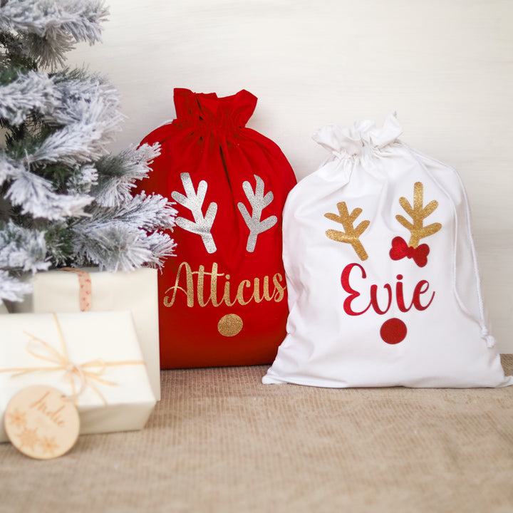 Santa Sack - Reindeer - 2 Colours - Vinyl