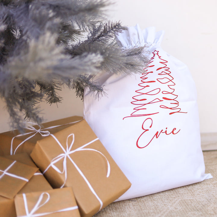 Santa Sack - Christmas Tree Name - Vinyl