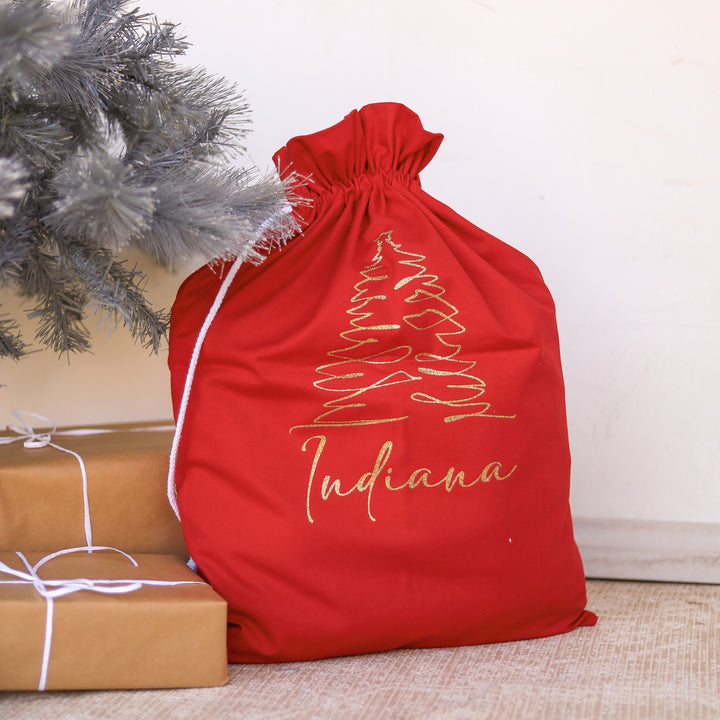 Santa Sack - Christmas Tree Name - Vinyl